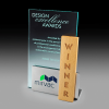 Stainless Steel and Solid Timber with Jade Acrylic Award Steelarc SA09 Stainless Steel and Solid Timber with Jade Acrylic Award Steelarc SA09