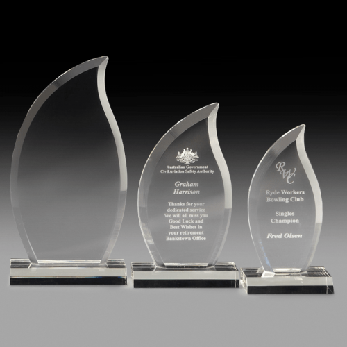 Flame Acrylic Trophy on Base AA3861