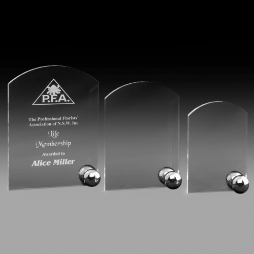 Memento Acrylic Plaque with Chrome Stand AA3924