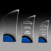 Blue and Clear Arched Acrylic Award on Base AA3996