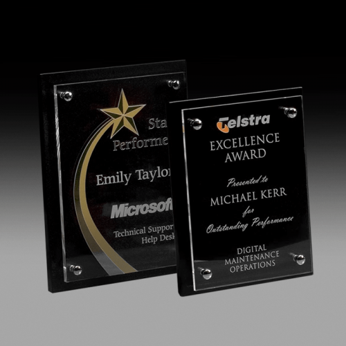 Modern Acrylic and Black Timber Plaque CBKF