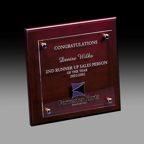 Modern Acrylic and Rosewood Timber Plaque CRWC1