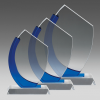 Blue and Clear Optical Crystal Trophy OE032