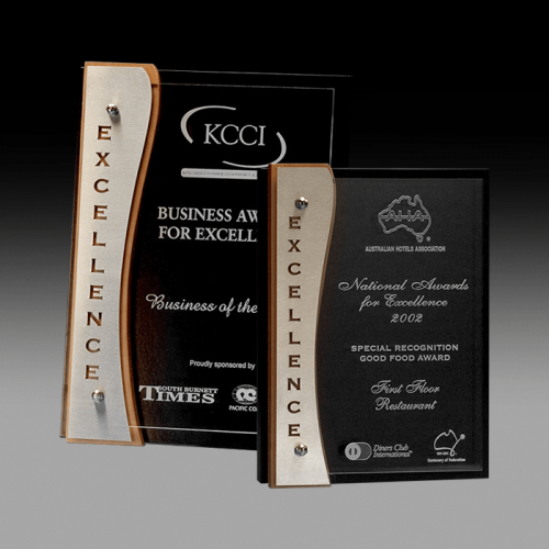 Timber and Acrylic Plaque with Stainless Excellence Trim SAE
