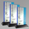 Sapphire Blue Tower Acrylic Award with Rosewood Timber Base SBTR