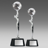 Crystal Globe with Chrome Celebration Figure YJ360