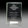 10mm thick clear glass | Belled sides | Brushed chrome stand Glass Awards