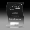 10mm thick clear glass | Wave design | Brushed chrome stand Glass Awards