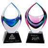 L9L10 Handcrafted Crystal Award in Blue-Green and Rose-Green