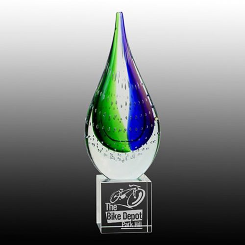 Green and Blue Wide Drop on Crystal Base CL30